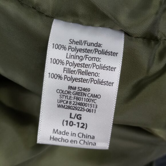 Faded Glory Camouflage Kids Hooded Puffer Coat Size L (10-12) - Picture 8 of 8